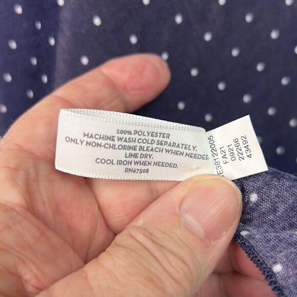 Jenni Navy Blue and White Polka Dot Scarf Wrap one size NWT - Picture 7 of 9